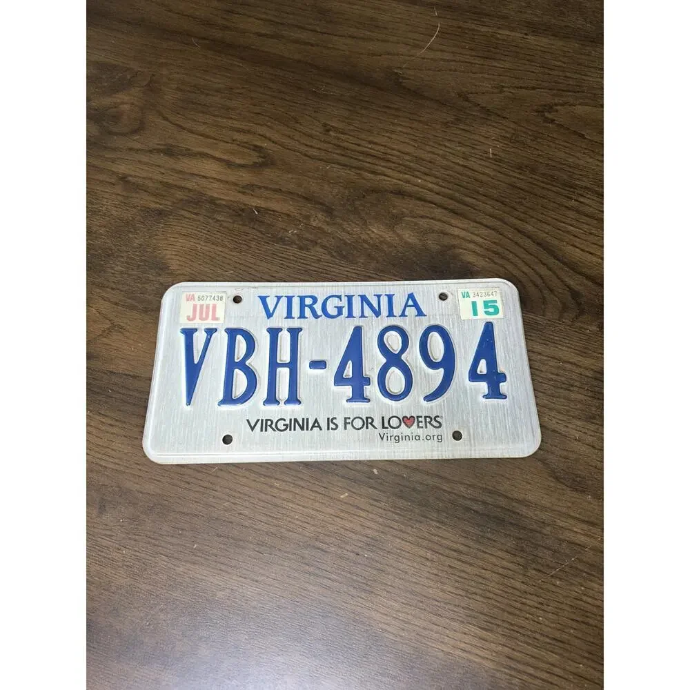 Vintage Virginia - Virginia is for Lovers US Car License Number‎ Plate VBH-4894
